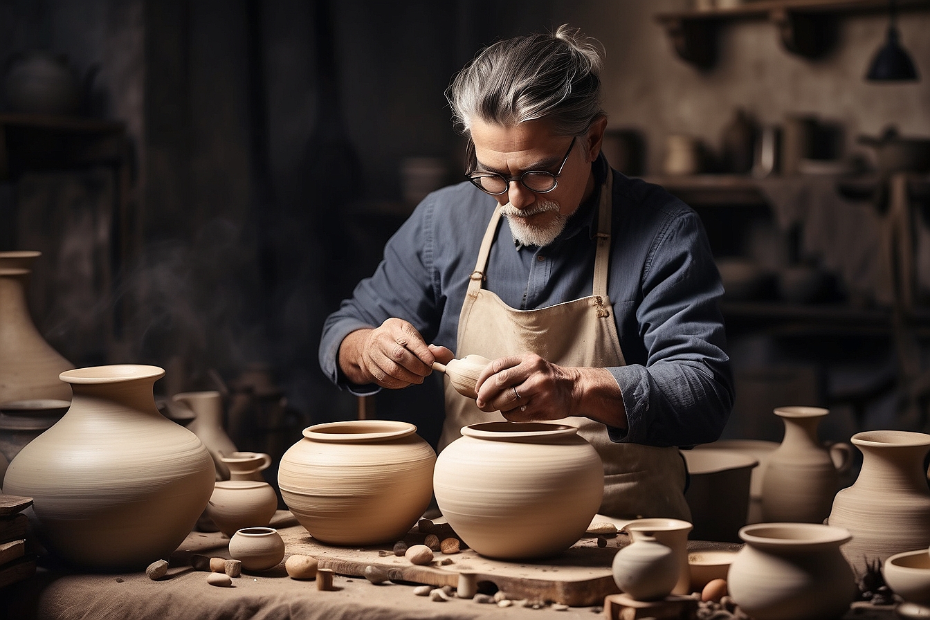 Leonardo_Diffusion_XL_Photo_luxe_Potter_crafting_a_pot_2C3E50_2