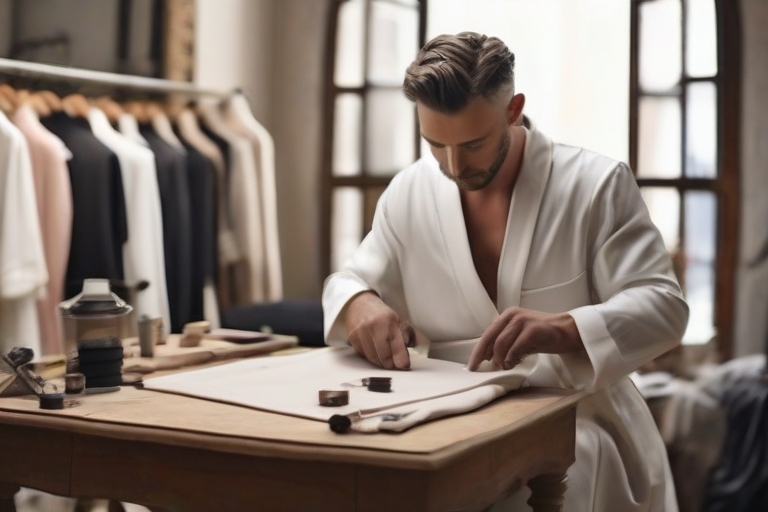 Leonardo_Diffusion_XL_Photo_luxe_dressmaker_man_making_robe_2C_3