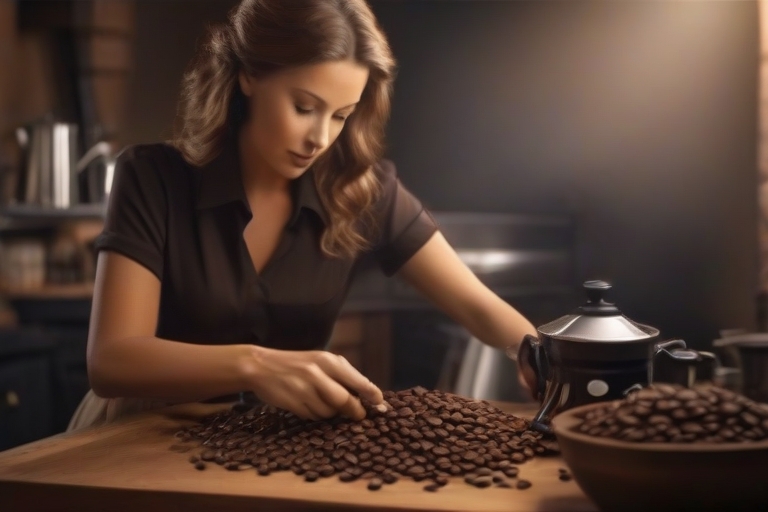Leonardo_Diffusion_XL_Photo_luxe_woman_roaster_cooking_coffee_3